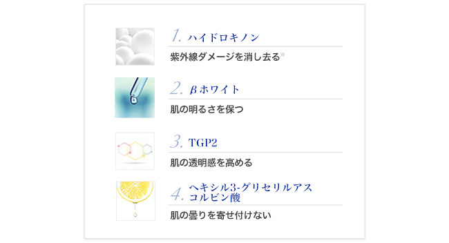 Q（HQ）QuSome化ハイドロキノンに包まれる4つの美容成分で「ダメージをなかったことに」を現実に。